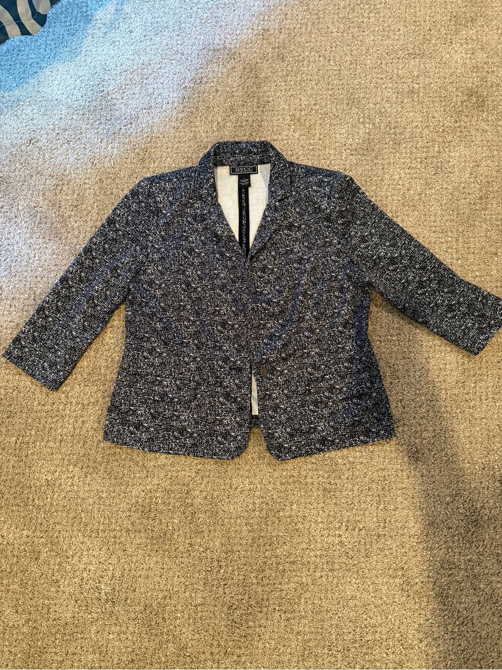 New York & Company Black and White Tweed Blazer Jacket